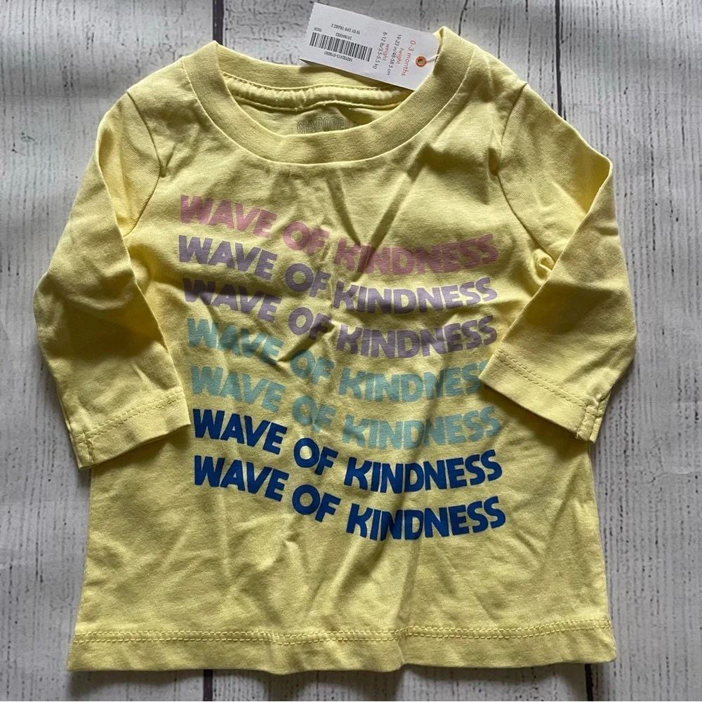Gymboree Waves of Kindness Yellow Long Sleeve Shirt Size 0-3 month